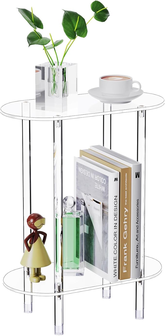 Clear Acrylic Narrow Side Table by Bkemiy