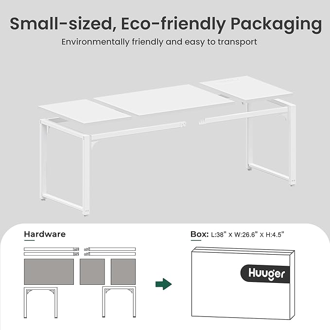 Huuger 63 x 24 inch Desk with Power Outlets & USB-C, Deeper & Thicker Desktop - Image 9