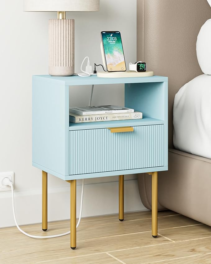 Nightstand, Morden Bedside Table by AEPOALUA