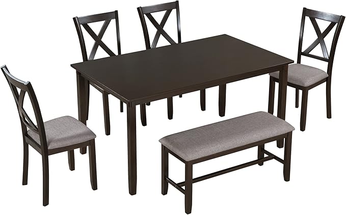 SogesPower 6-Piece Kitchen Dining Table Set - Image 8