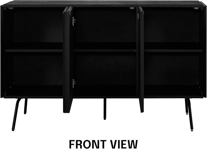 NTC Veil Modern Sideboard with 3 Doors, Buffet Cabinet with Vertical Groove - Image 4