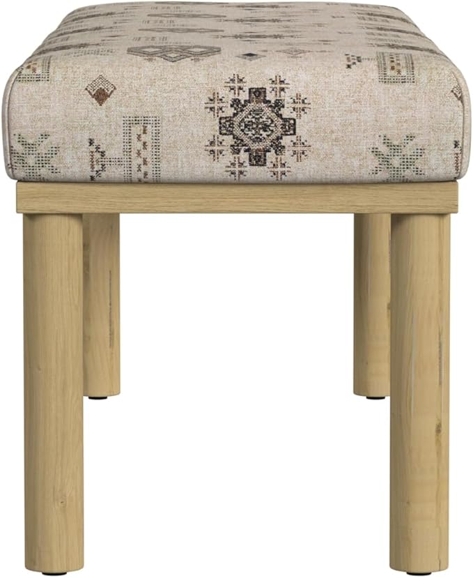 HomePop Oslo Decorative Bench -Cream Contemporary Global Pattern - Image 5