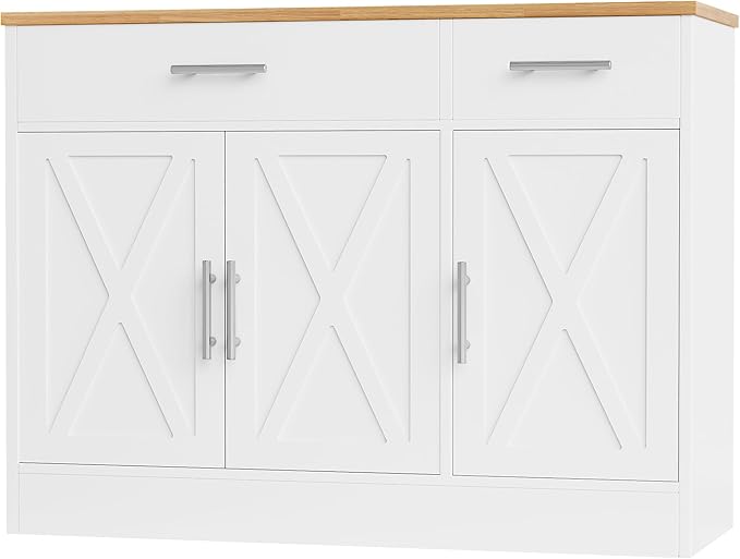 Shintenchi Modern Farmhouse Sideboard Buffet Cabinet by Shintenchi
