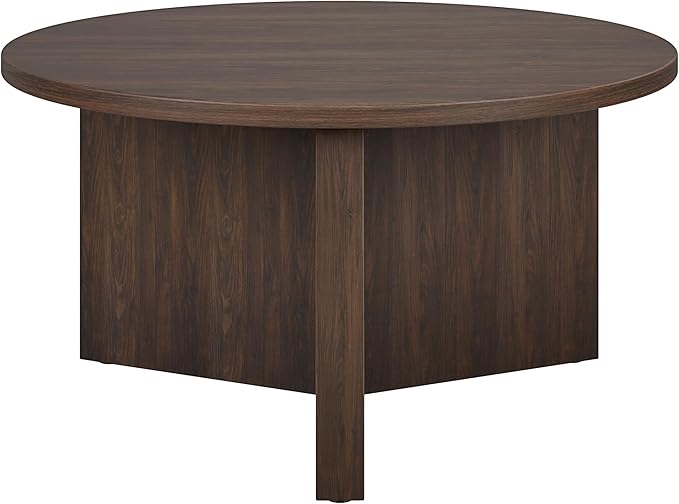 Henn&Hart 32" Round Wood Pedestal Coffee Table by HennHart