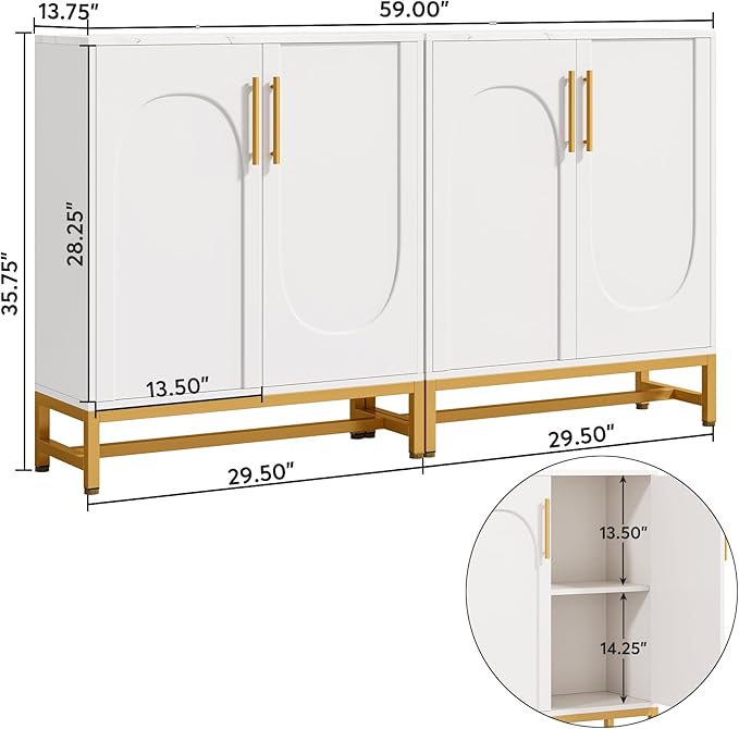 Tribesigns Modern Sideboards, Buffet Cabinet - Image 2