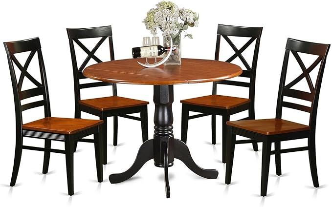 East West Furniture DLQU5-BCH-W 5 Piece Dining Room Furniture Set Includes a by EastWestFurniture