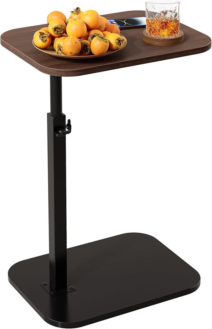 C Shaped End Table for Couch, Adjustable Height Couch Side Table, Horizontal - Image 8