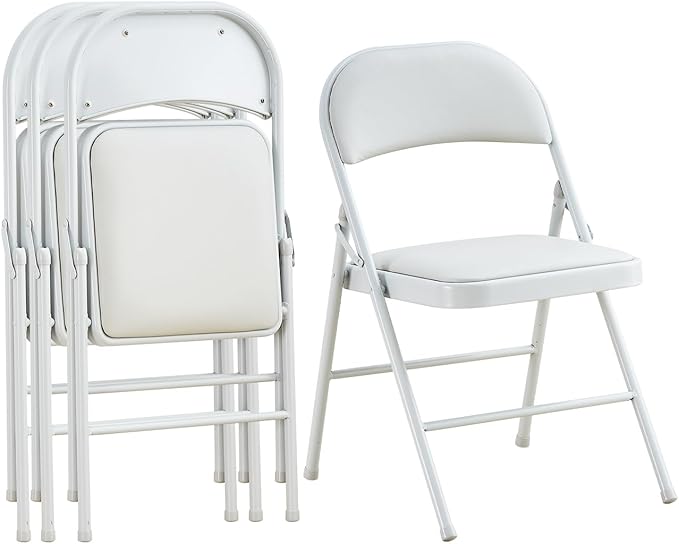 KAIHAOWIN 4-Pack Vinyl-Padded Folding Chair Metal Frame Heavy Duty Foldable by KAIHAOPRODUCTSCATOLOG