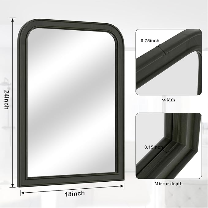 WallBeyond Wood Mirror for Wall Decor 18x24 Inch Small Bathroom Vanity - Image 6