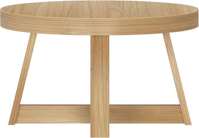 Plank+Beam Classic Round Coffee Table, 30 Inch Farmhouse Coffee Table, Rustic - Image 5