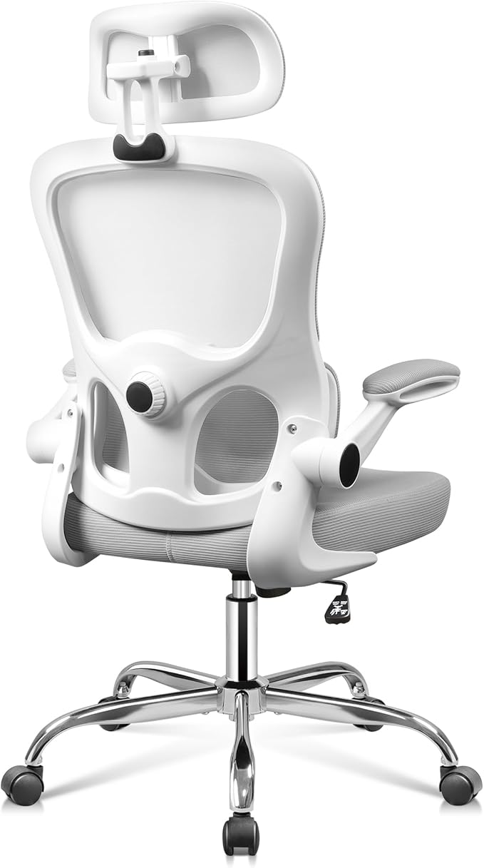 DEVAISE Office Chair, Breathable White Mesh Elegance - Image 8
