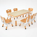 Kids Table and 6 Chairs Set，Height Adjustable Children Table & Chair，Toddlers by Unknown