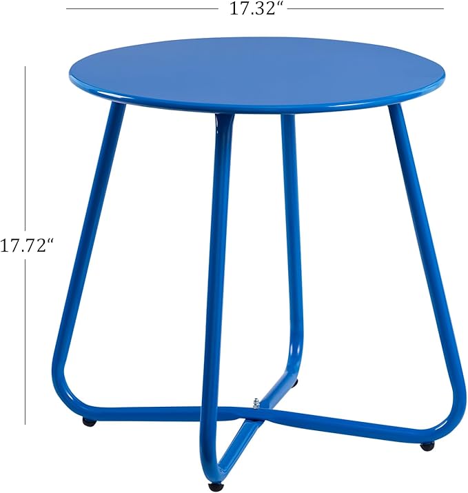 HollyHOME Round Metal Side Table, Rust-Resistant Patio Small Plant Stand - Image 3