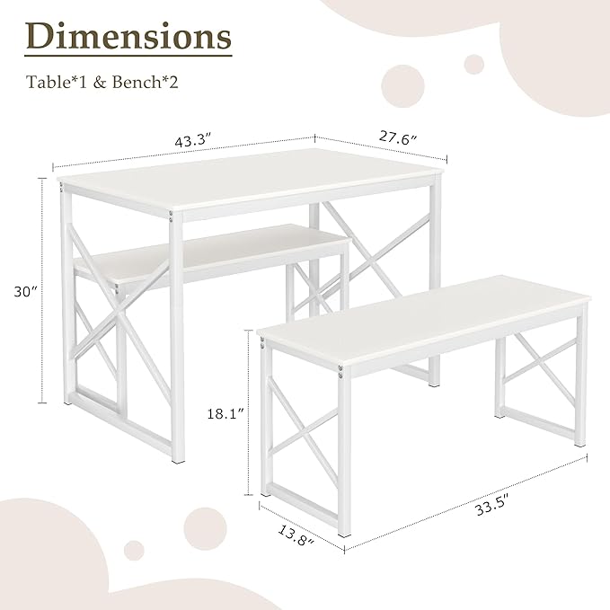 VECELO Kitchen Dining Table Set - Image 2