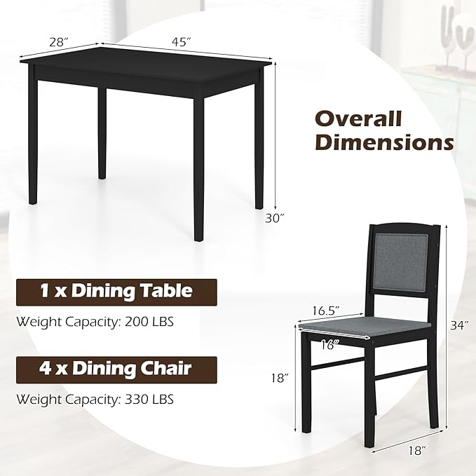 Giantex 5-Piece Dining Table Set - Image 8