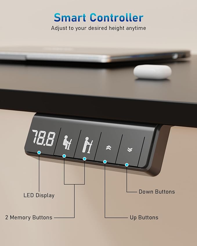 Small Height Adjustable Electric Standing Desk, 31.5" x 23.6" Sit Stand up Desk - Image 7