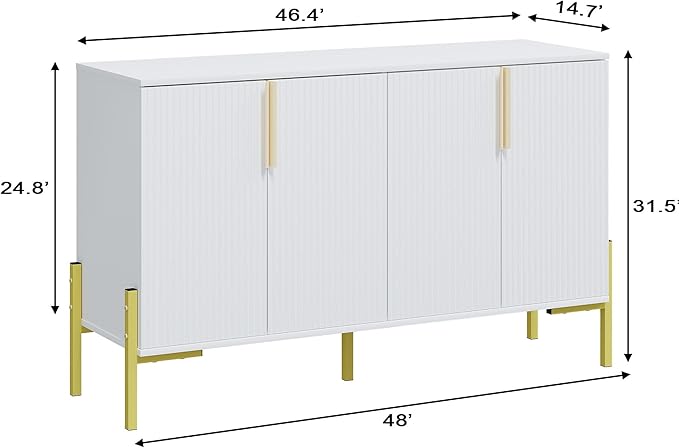 4 Doors Sideboard Buffet Cabinet - Image 2