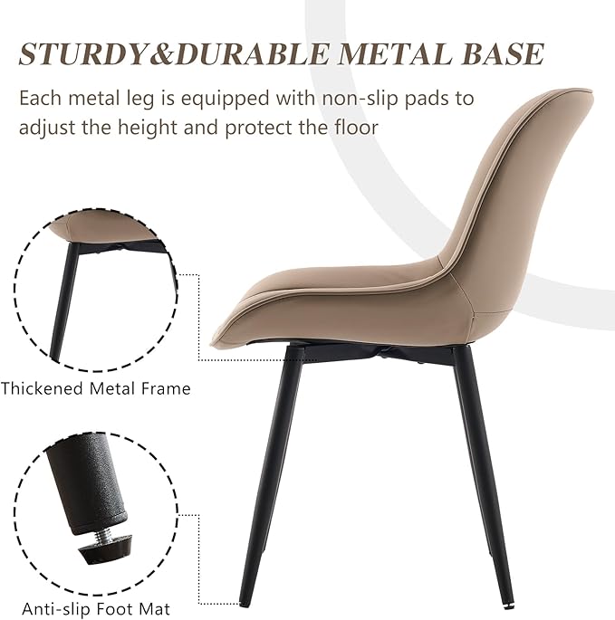 YOUNIKE Khaki Dining Chairs Set of 2 - Image 6