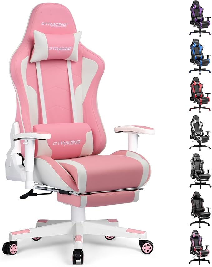 GTRACING Gaming Chair with Footrest Speakers Video Game Chair Bluetooth Music by GtracingDirect
