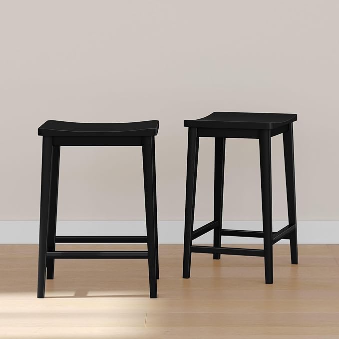 Plank+Beam Smythe Counter Stool, Sturdy Wood Modern Kitchen Counter Height Stool by PlankBeam