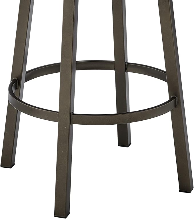 Armen Living Dalza Swivel Counter or Bar Stool in Mocha Finish - Image 10