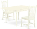 East West Furniture MZDO3-LWH-W 3 Piece Dining Set Contains a Rectangle Dining by EastWestFurniture
