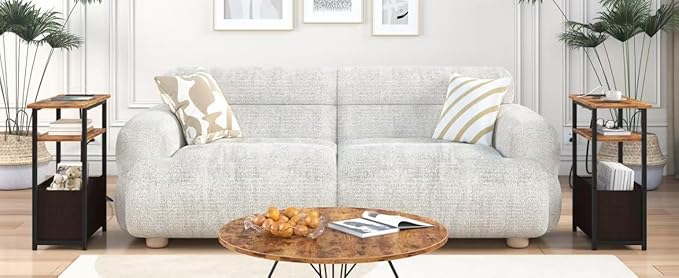 Narrow Side Table with Charging Station, Small End Table - Image 7