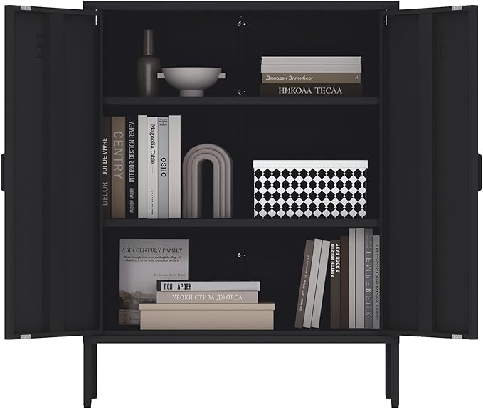Manhattan Comfort Naomi Modern Metal Accent Cabinet, Minimalist Storage Cabinet - Image 12