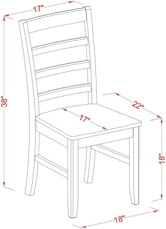 East West Furniture SUPF3-BCH-W 3 Piece Dining Room Furniture Set Contains a - Image 5