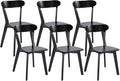 DELAVIN Soild Wood Dining Chairs Set of 6, Mid Century Oak Wood Kitchen Chairs by DELAVIN