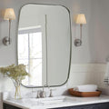 ANDY STAR Brushed Nickel Oblong Mirror, 36x48 Inch Brushed Nickel Oval Mirror by ANDYSTAR