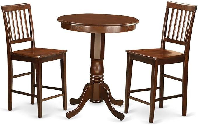 East West Furniture EDVN3-MAH-W 3 Piece Kitchen Counter Height Dining Table Set by EastWestFurniture