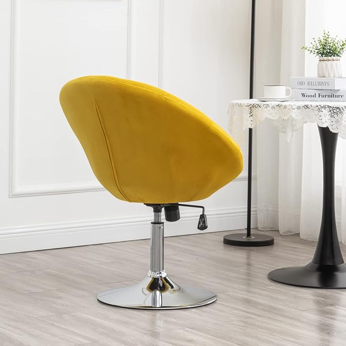 Roundhill Furniture Noas Velvet Upholstered Tufted Back Swivel Accent Chair - Image 7