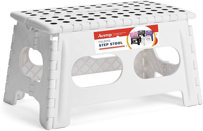ACSTEP Folding Step Stool 9 Inch, 15-Inch Extra Wide Heavy Duty Stepping Stool by ACSTEP