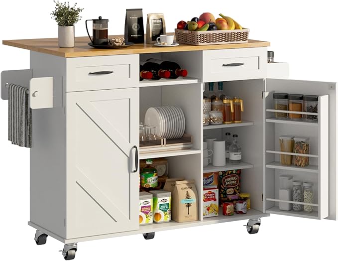 51.5'' Rolling Kitchen Island by KNOWORLD