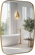 ANDY STAR 30x36” Gold Bathroom Mirror, Oblong Brass Mirror by ANDYSTAR
