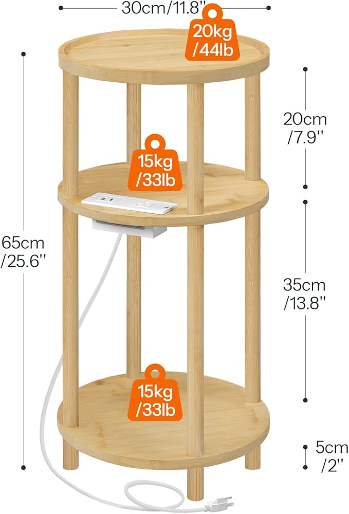 HOOBRO Set of 2 Small Round Side Tables - Image 3