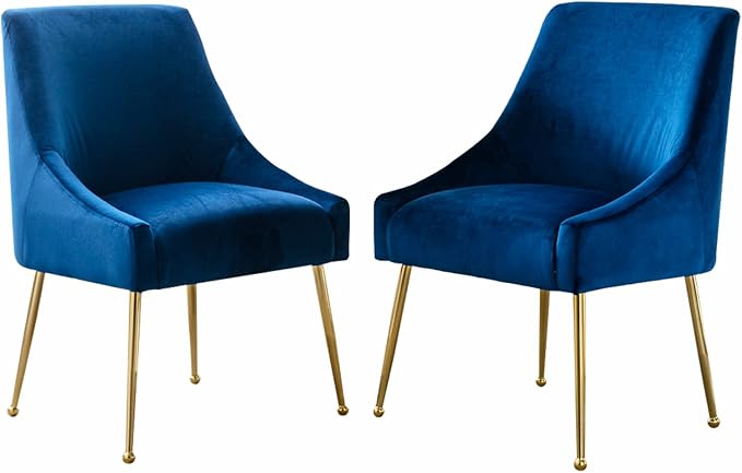 Velvet Dining Chairs Set of 2, Furniture Collection Modern Contemporary by RESTWORLD