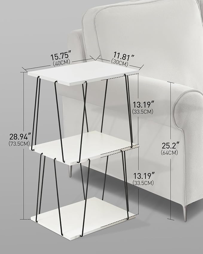 Tall Side Table, Small End Table, 29 inch High Accent Table, Bedside Table - Image 3