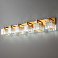 Modern 6-Light Gold Brushed Brass Finish Crystal Wall Light by FDPBY