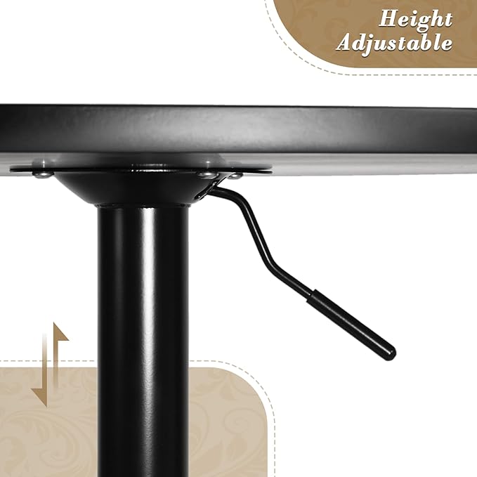 Athena Collection Modern Bar Table Round Top Height Adjustable, Tall Bistro Pub - Image 5
