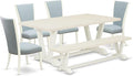 East West Furniture V027VE215-6 6 Piece Dining Set Contains a Rectangle Dining by EastWestFurniture