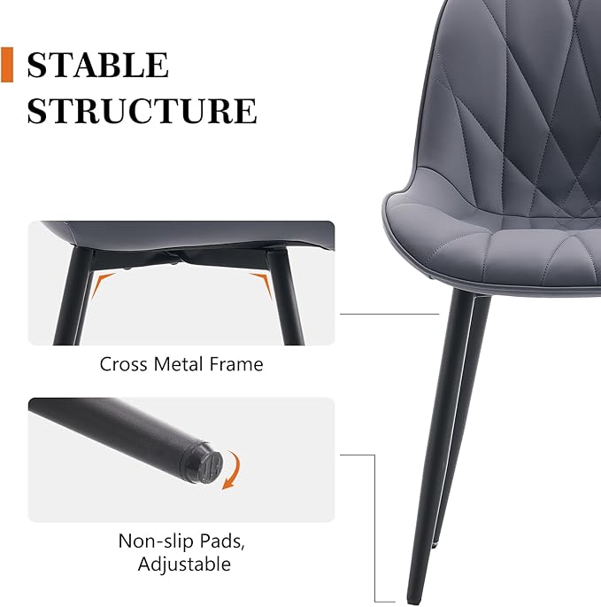 Rowill Dining Chairs Set of 2 Modern Kitchen Chairs - Image 4