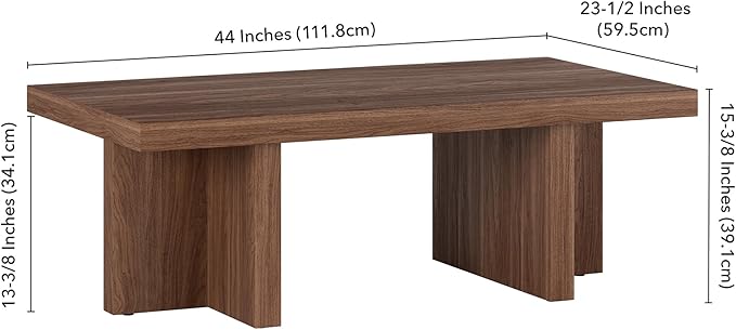 Henn&Hart 44" Rectangular Low-Profile Wood Coffee Table - Image 3