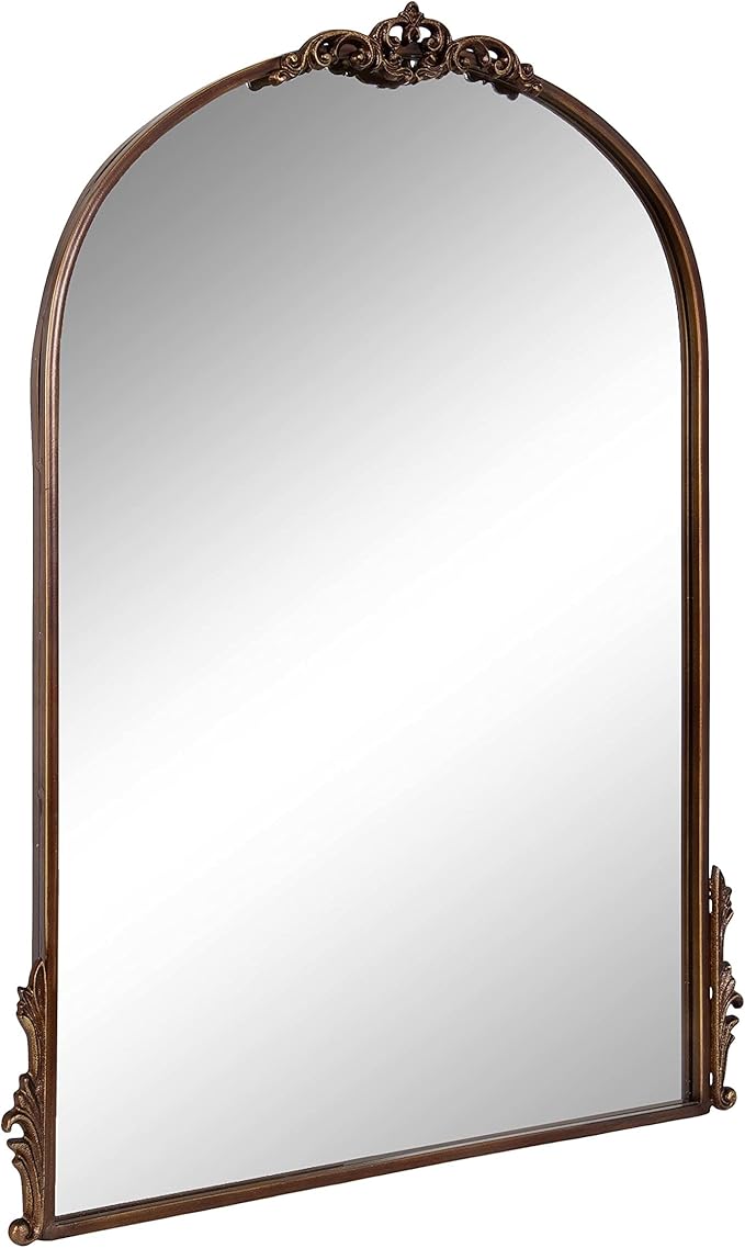 Kate and Laurel Myrcelle Traditional Arched Mirror; 25 x 33; Bronze; Decorative by KateandLaurel