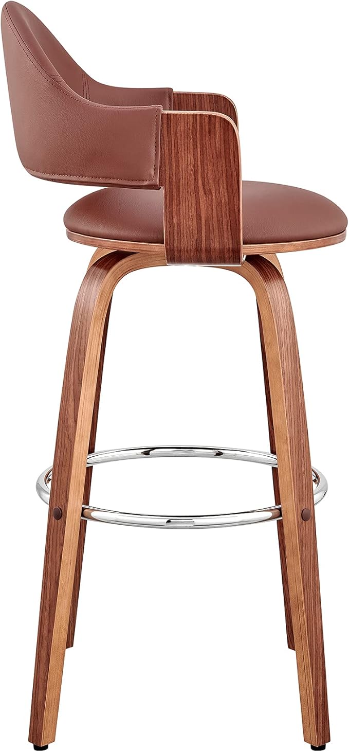 Armen Living Daxton Mid Century Modern Swivel Bar Stool - Image 5
