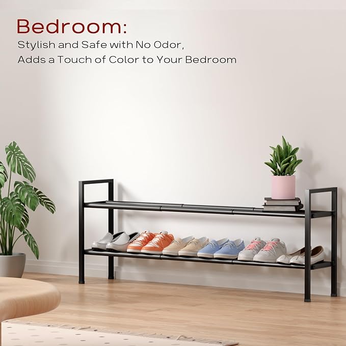 Bumusty 2-Tier Long Expandable Shoe Rack - Image 6
