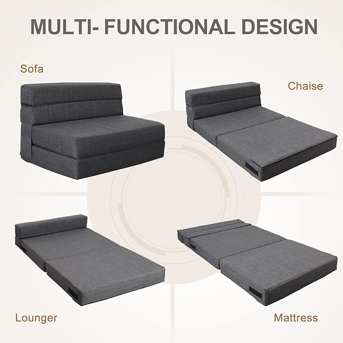 Queen Size Folding Sofa Couch Memory Foam - Image 5