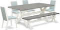 East West Furniture X097LA015-6 6 Piece Kitchen Table Set Contains a Rectangle by EastWestFurniture