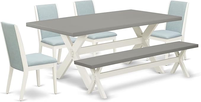 East West Furniture X097LA015-6 6 Piece Kitchen Table Set Contains a Rectangle by EastWestFurniture